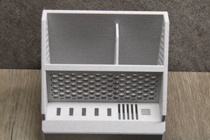 Desk storage organizer with closable rear compartment