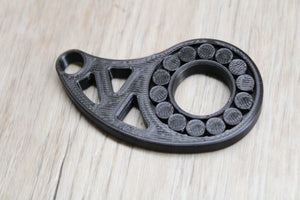 3D-printed keyring fidget spinner on keys