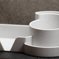 3D-printed marble PLA desk organiser with compartments