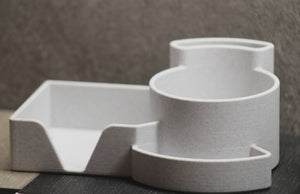 Compact 3D printed marble desk organiser for workspace
