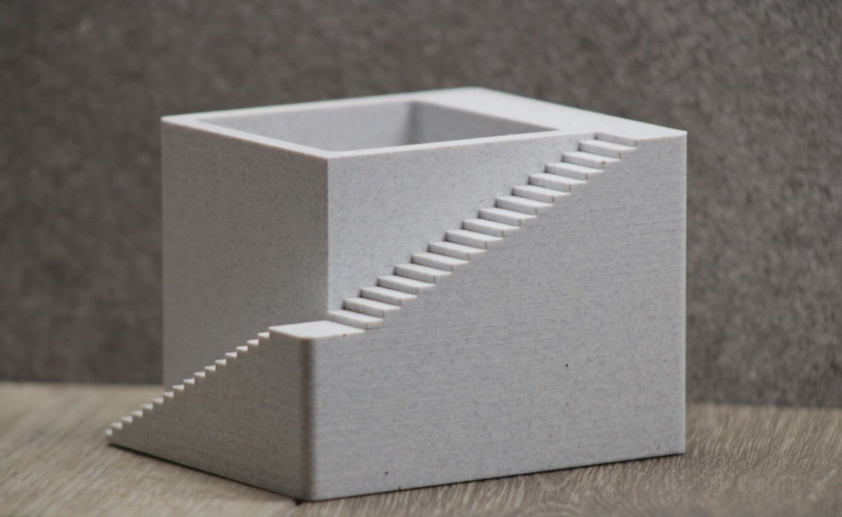 Staircase design flower pot with marble texture